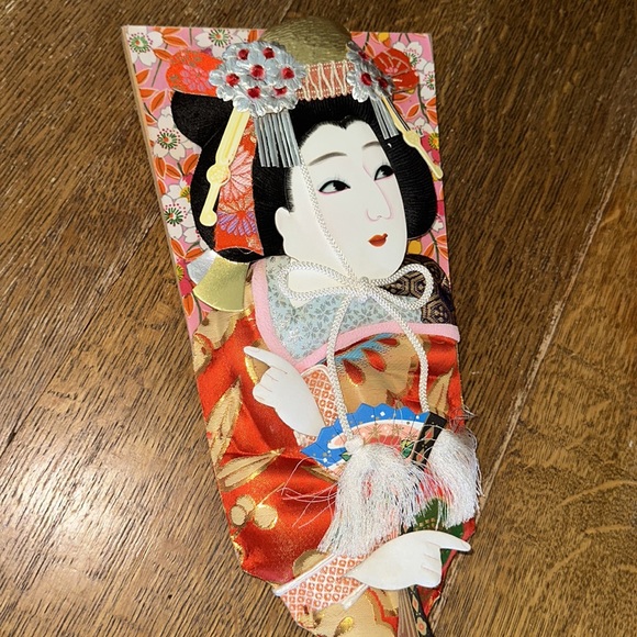 Vintage 1970's Japanese Decorative Geisha Motive Hagoita Paddle - Picture 2 of 6